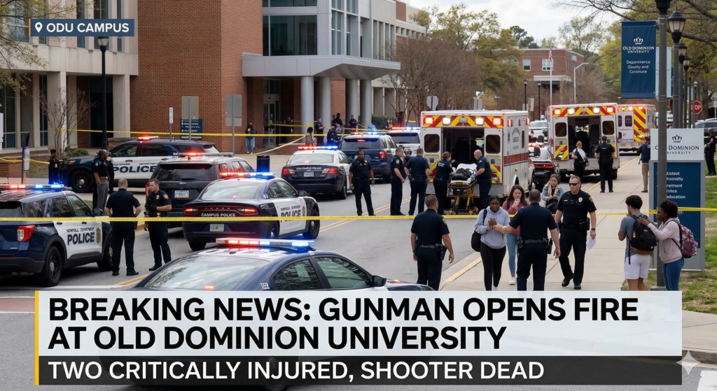 Gunman Opens Fire at Old Dominion University, Two Critically Injured and Shooter Dead