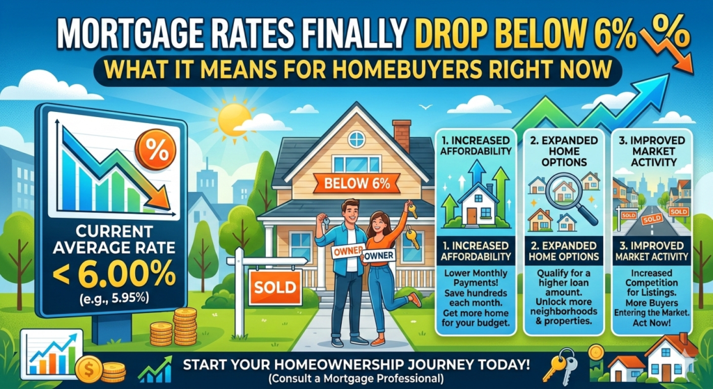 Mortgage Rates Finally Drop Below 6% — What It Means for Homebuyers Right Now