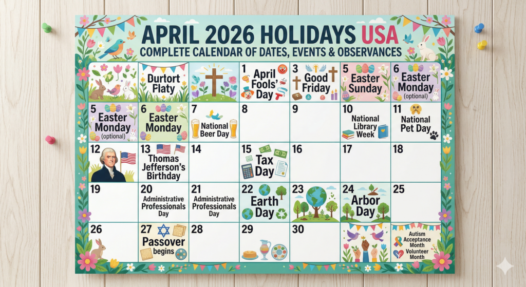 April 2026 Holidays USA